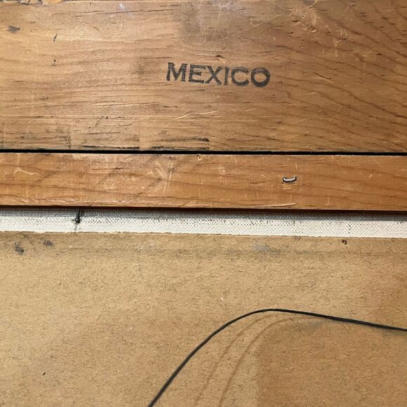 Vintage Tropical Mexico Framed Oil Painting Mid-century Modern Canvas Wall Art - Picture 3 of 9